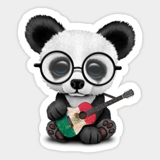 Baby Panda Playing Mexican Flag Guitar Sticker